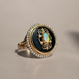 Vintage Onyx & Opal Ring